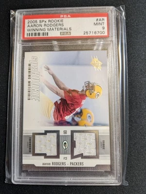 Camiseta deportiva doble SPX Aaron Rodgers RC Rookie Winning Materials 2005 #AR PSA 9 ¡INVIERTE! Foto 1 de 4