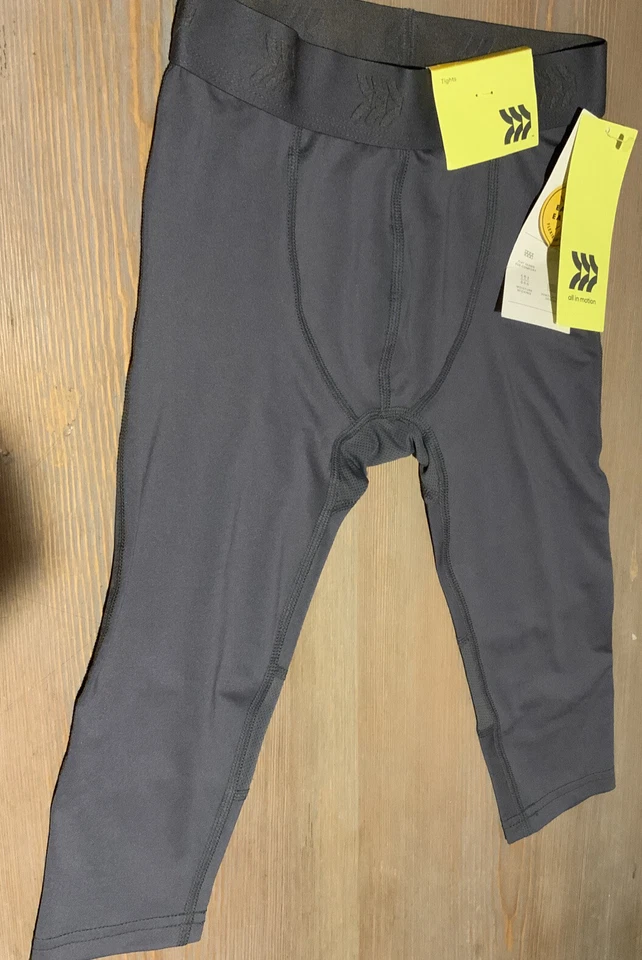 🍒 Boys' 3/4 Fitted Performance Tights All in Motion Gray Size Small - Image 1 of 3