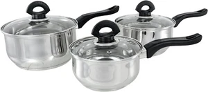 3 Piece Induction Pan Set Stainless Steel Cookware by Buckingham - Picture 1 of 3