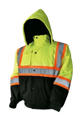 Hi-Vis Insulated Safety Bomber Reflective Class 3 Winter Jacket Warm Lined Coat  - Image 1 of 4