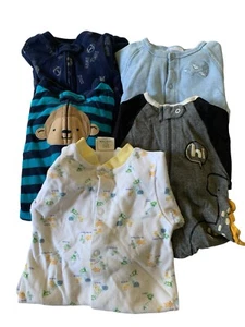 Carter’s Child Boys 3-6M One Piece Footed Pajamas Mixed Lot/Brands Zip/Button - Picture 1 of 17