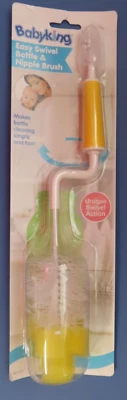 Babyking Fácil Giratorio Biberón y Cepillo para Pezones Mango Amarillo y Esponja #BK502 Foto 1 de 2