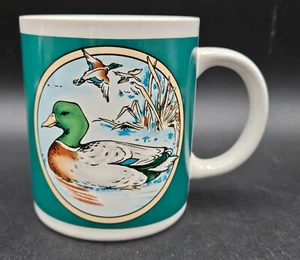 Vintage 1986 Houston Food Ducks on Pond Mallards Duck Hunting Ceramic Coffee Mug - Picture 1 of 12