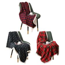 Single Layer Vintage Grid Throw Blanket Christmas Blanket Polyester Material