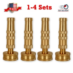 Solid Brass Garden Spray Nozzle 4" Adjustable Twist Water Hose USA Stock - Picture 1 of 12
