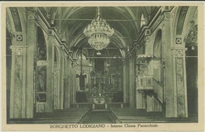 BORGHETTO LODIGIANO -LODI -INTERNO CHIESA RARA CARTOLINA - Foto 1 di 1