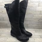 Women's~GIANNI BINI~SIDE GORING~BUCKLE~"Black Leather Knee High Boots size 9.5M