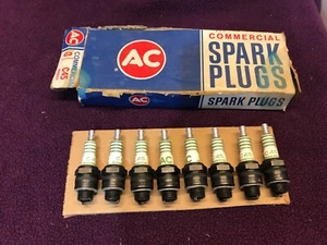 AC C45 SPARK PLUGS NOS GM 1559451 SET8 1968 Camaro V8 , 1956-1968 V8 GREEN STRIP - Picture 1 of 6