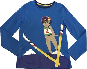 Mini Boden Snow Skiing Meercat Print T-shirt, size 11-12, EUC - Picture 1 of 3
