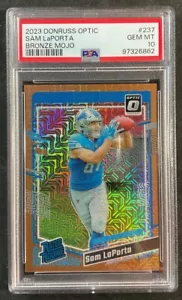 Sam Laporta Rookie RC/35 PSA 10 Pop 3 2023 Donruss Optic Bronze Mojo #237 - Imagen 1 de 2