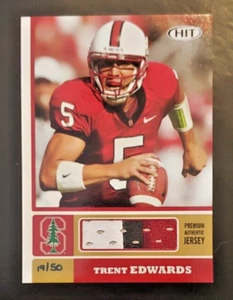 2007 SAGE HIT   19/50  Jerseys Premium Swatches   #TE Trent Edwards  Football - Picture 1 of 5