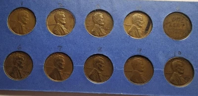 10 Lincoln Cent MINT ERRORS - 1954S SAN JOSE MM, Laminations.  No Date. - Image 1 of 4