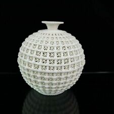 Chinese old porcelain White glazed hollow out woven pomegranate shaped vase
