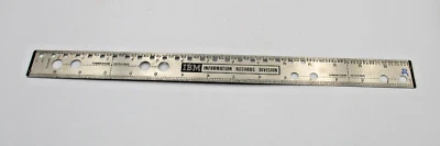 Vintage Ruler IBM Information Records Division Metal  15" - Image 1 of 4