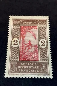 1913-1939 Dahomey 2 Franc Stamp Mint Hinged Afrique Occidentale Francaise - Picture 1 of 5
