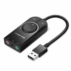 UGREEN USB external sound audio card to 3.5mm jack volume control Mic Adapter - Picture 1 of 9