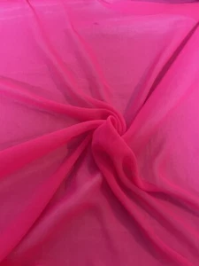 1 mtr heißer rosa weicher Chiffon Kleiderstoff..45” breit (114cm) C - Bild 1 von 3