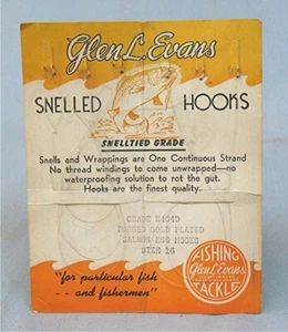 Vintage Glen L. Evans No.16 Snelled Hooks *3/26* - Picture 1 of 2