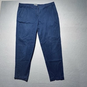 Eileen Fisher Hose Damen Größe L Bio Baumwolle Tencel Straight Navy Blau - Bild 1 von 6