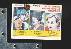 1980-81 O-Pee-Chee #162 Assist Leaders Wayne Gretzky/Dionne/Guy LaFleur RARE EX+ - Picture 1 of 2