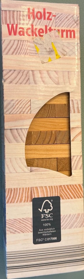 Holz Wackelturm das Geschicklichkeitsspiel für Jung und Alt - Bild 1 von 1