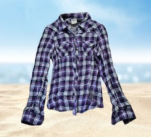 Harley Davidson HD Shirt 🏍 Womens M Flannel Purple Plaid Logo Motorcycle 🏍NWOT - Picture 1 of 5