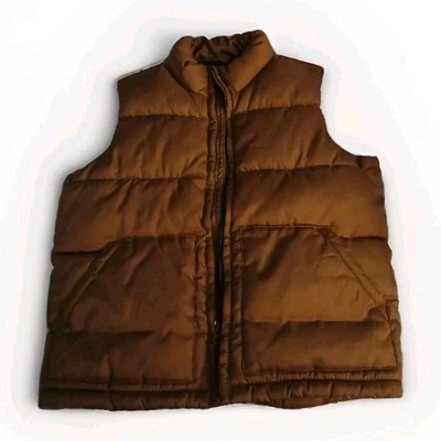 Old Navy  Boys Puffer Vest  Brown - Sz Sm 6/7 -with Pockets - Image 1 of 4