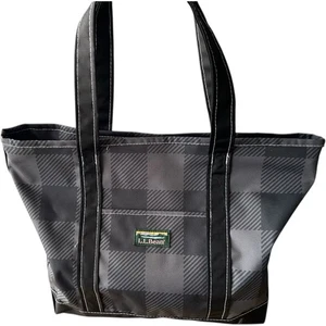 LL Bean Tote Bag leicht kariert mittelgrau Schulter jeden Tag leicht - Bild 1 von 20