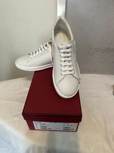 Bally Men's Asher White Leather Low-Top Sneakers Authentic - Picture 1 of 8