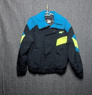 Jaqueta de esqui masculina vintage Roffe média neon anos 80 Latitude EUA Thinsulate Union - Imagem 1 de 4
