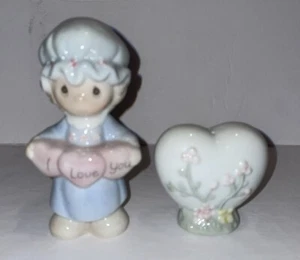 VTG 1994 Enesco Precious Moments “I Love You” Salt And Pepper Shaker Set - Picture 1 of 4