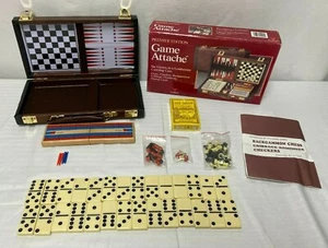 6 Games In Leatherette Attaché Travel Carrying Case 1993 Premier Edition  - Picture 1 of 12