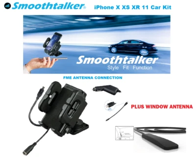 Apple iPhone 11 X XS XR Smoothtalker Cradle Car Kit Dash Mount & Antenna - image 1 of 4