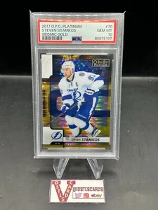 17-18 OPC Platinum - STEVEN STAMKOS SEISMIC GOLD /50 #70 PSA 10 Gem Mint TBL - Picture 1 of 2