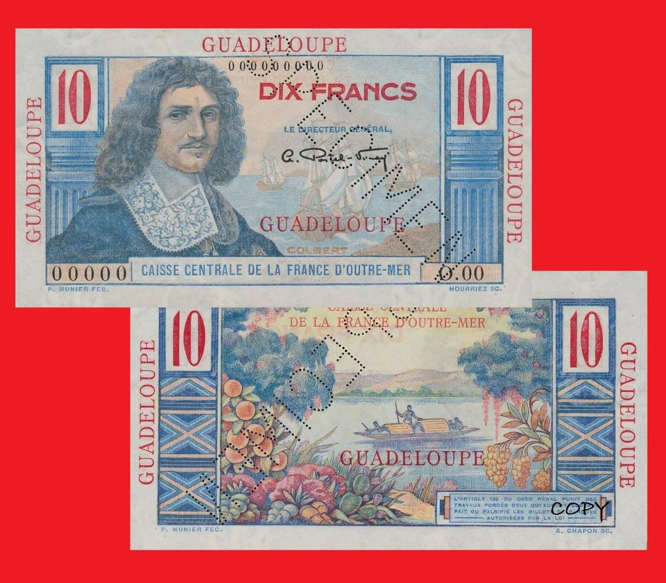 Guadalupe 10 Francos ND ESPÉCIMEN - Copia  Foto 1 de 1