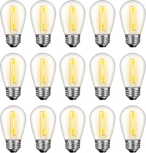 LED S14 Replacement Light Bulbs for Outdoor String Lights, 1W Shatterproof Ediso - Picture 1 of 31