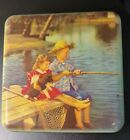 Vintage Nestle's Girl & Boy Fishing Chocolate Tin No. 278 Sydney 1950'S