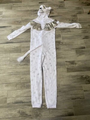Disfraz de felpa con capucha de una pieza de unicornio blanco pijama adulto talla S CH 4/6 Foto 1 de 4