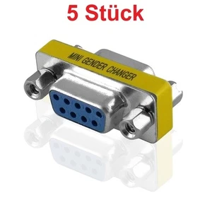 D-SUB 9 polig Buchse Nullmodem weiblich Adapter Verbindung Verbindungsstück - Afbeelding 1 van 2
