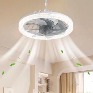Dimmbarer LED Deckenventilator mit Fernbedienung Stilvoll Low Profile für effiz - Zdjęcie 1 z 14