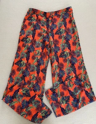 BRORA WIDE LEG TROUSERS SZ 10 WOMENS TROPICAL JUNGLE BRIGHT LIGHTWEIGHT HOLIDAY - Image 1 of 4
