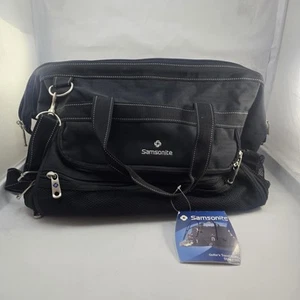 Samsonite 665 Black Travel Duffel Bag Shoulder Strap CarryOn Luggage 18"x13"x11" - Picture 1 of 8