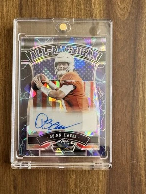 2022 Leaf Valiant All American Quinn Ewers Auto 3/4 Cracked Ice Longhorns! - Image 1 of 2