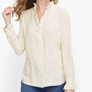 Cream Talbot's Ruffle Collar And Sleeve Blouse Plus Petite 2XP - Picture 1 of 5