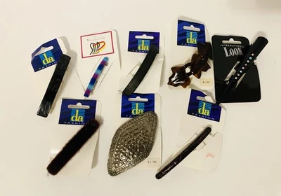 Nuevo Lote De Colección de 8 Pinzas Grandes Pequeñas Años 80 90 Pinzas de Resorte de Pelo Correas Clip de Pico Foto 1 de 3