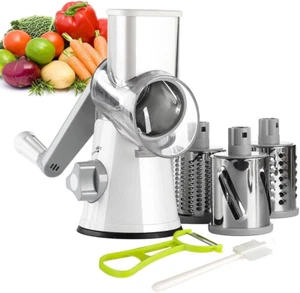Rotary Cheese Grater Hand Crank, Kitchen Shredder Speed Mandolin Slicer Nuts Gri - Picture 1 of 12