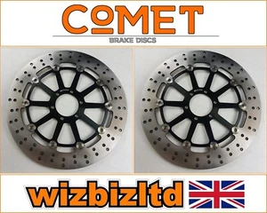 Aprilia RSV 1000 R Tuono 2002-2006 [Pair of Comet Front Brake Discs] [Black RF] - Picture 1 of 6