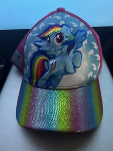 My Little Pony  Girls Kids 3D Pop Pink Blue Rainbow Sparkle Hat Baseball Cap - Picture 1 of 5