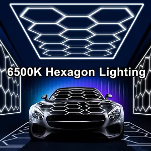 14 Hexagon LED Lighting Car Detail Garage Workshop Retail Light Honeycomb Hex - Picture 1 of 10