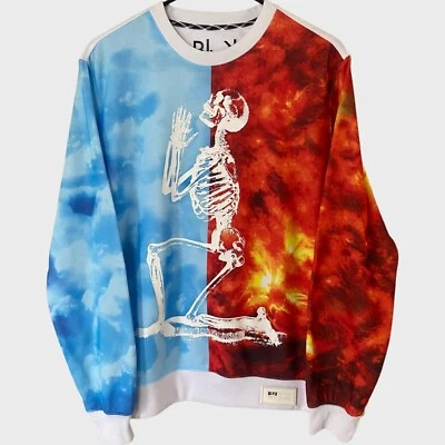 Rocawear Orando Esqueleto Cuello Redondo Sudadera Pullover Para Hombres Mediano Blanco Gráfico Foto 1 de 4